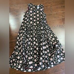 'S Max Mara Brown Pink Polka Dot Geometric Print Cotton  Maxi Dress Size US 2